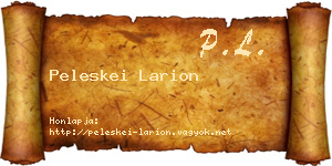 Peleskei Larion névjegykártya